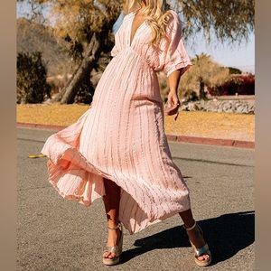 Pink & Gold Maxi Dress